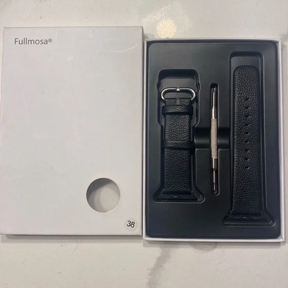 38MM iwatch Black leather wristband (NEW) - Picture 3 of 4